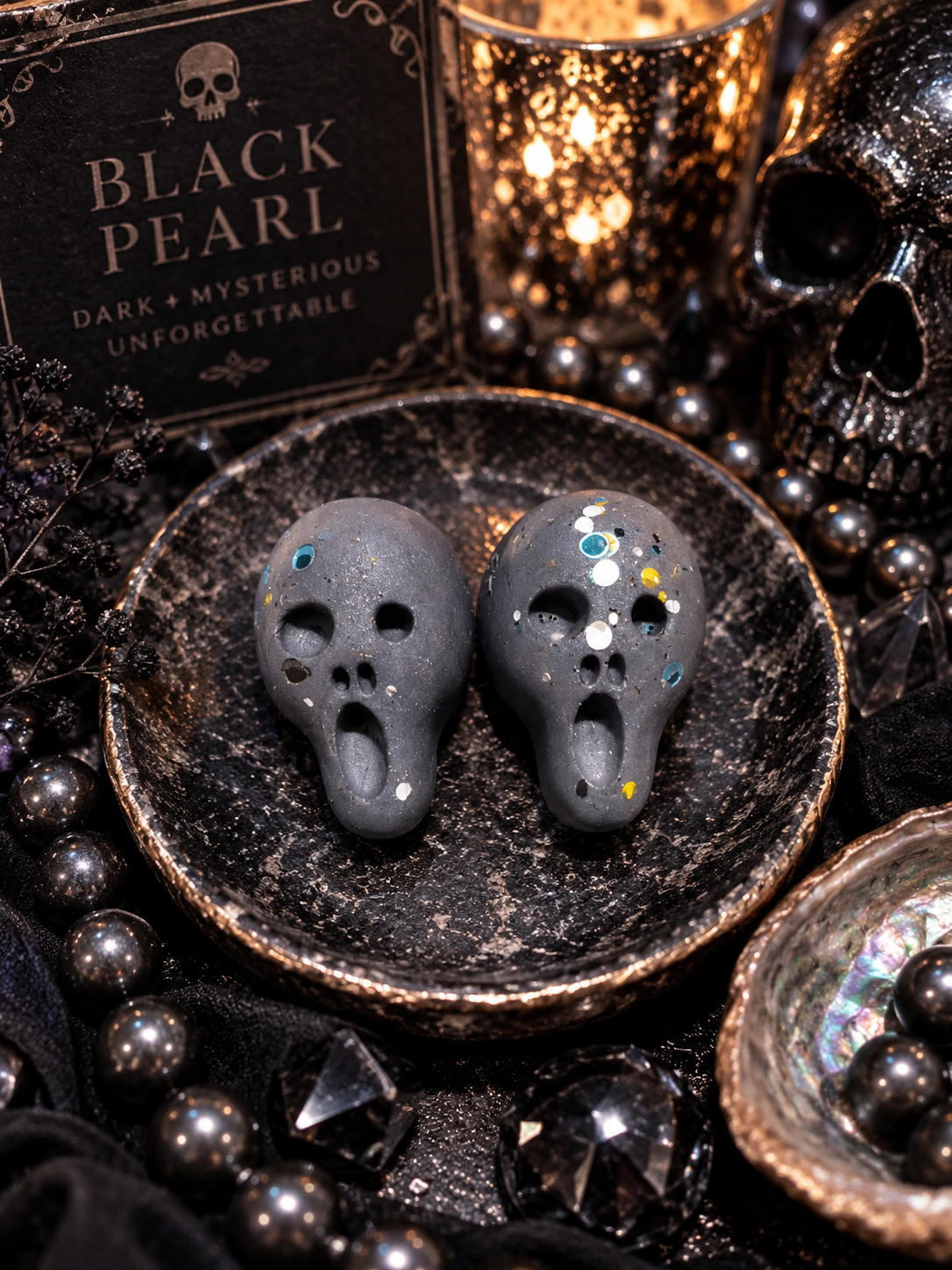 Black Pearl Skull Wax Melt Shapes