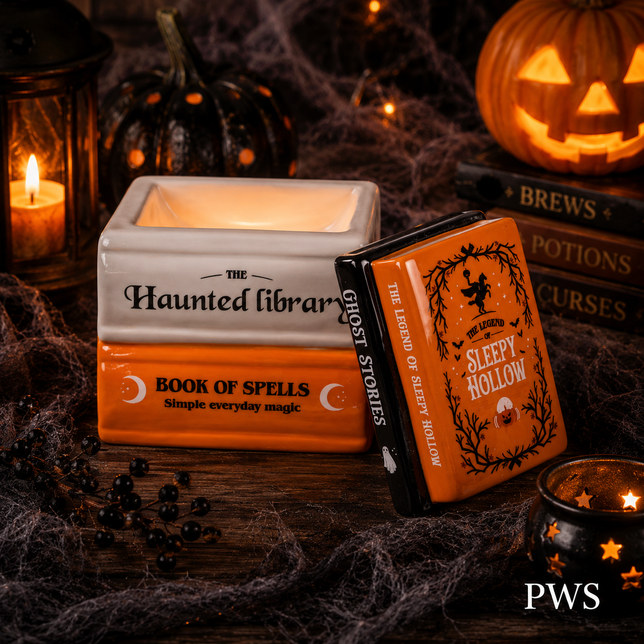 Haunted Library Book Stack Wax Melt Burner & Oil Burner